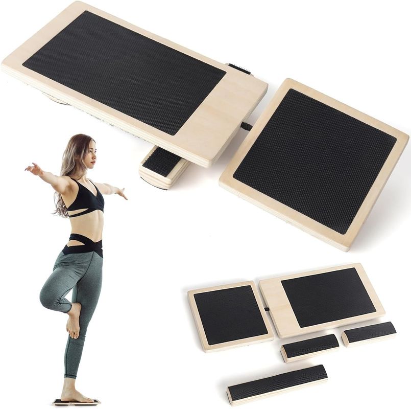 ArtDecor Wood Wobble Non-Slip Board Exerciser a piede singolo per allenamento del ginocchio e della caviglia