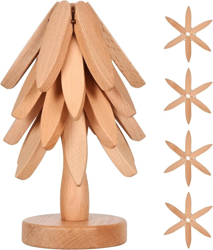 Set di trevetti a forma di albero per piatti caldi