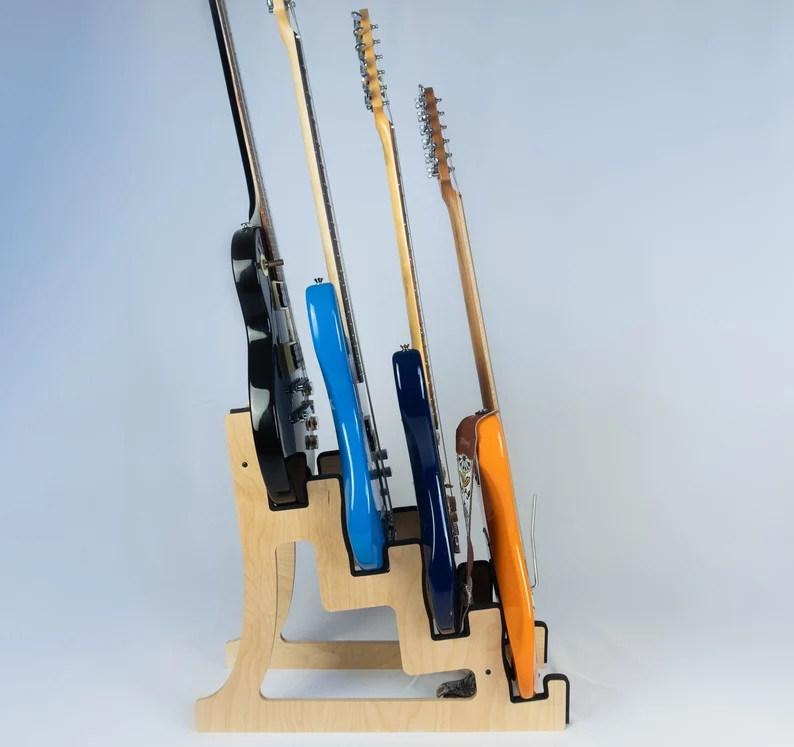 Rack non pieghevole 4 Guitar Stand Holder Quad Decker per la combustione Guitare di design di finitura