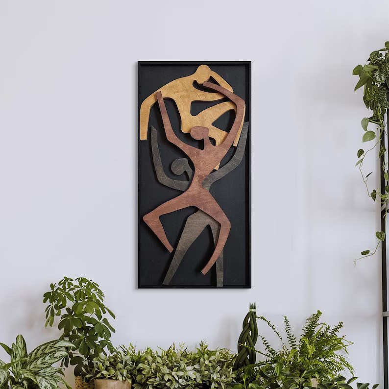 Arredamento ufficio Aggiornamento Parete in legno appeso Casa nuova regalo Legno umano Verticale Arte muraria