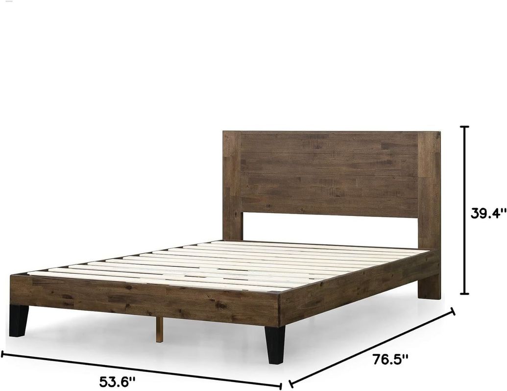 Fabbricazione di piattaforme da letto in legno di pino di grande quantità con testa di letto e supporto in lamiera di legno