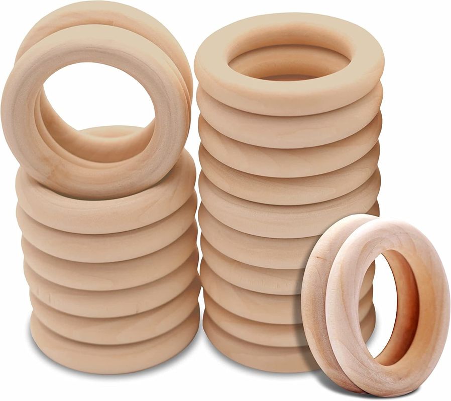 Spazio interno ed esterno 50 mm Anelli di legno liscio Circoli di legno incompiuti