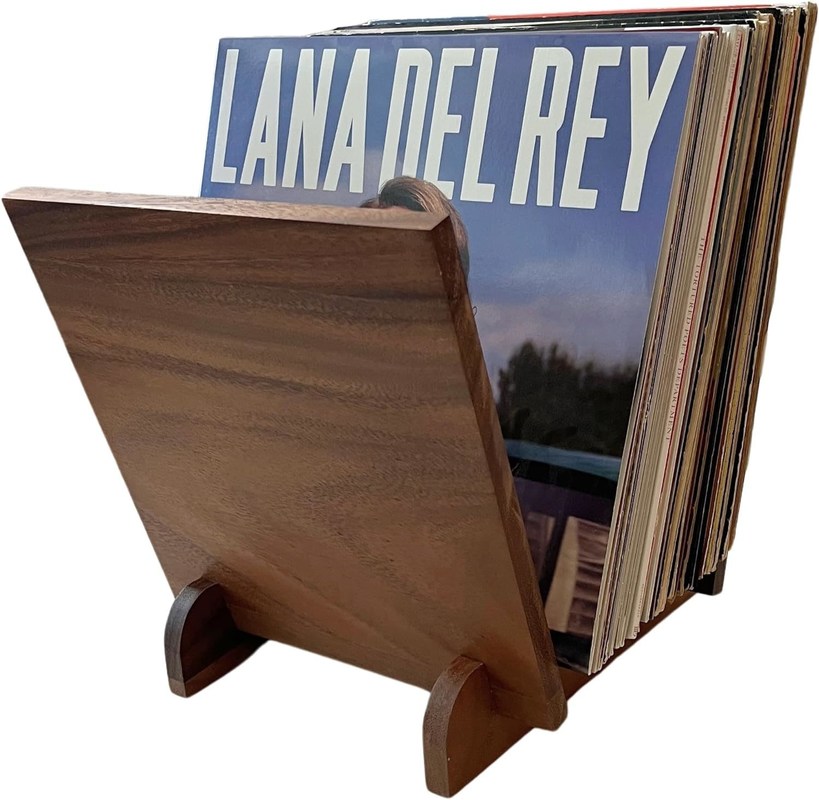 Flip Display Tenitore di dischi in legno per 50 album musicali Disegno a singolo livello
