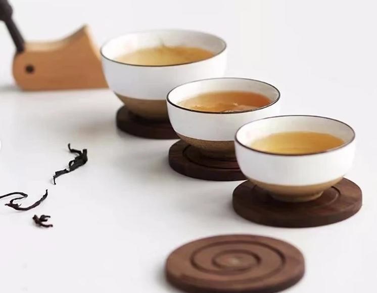 Cute Snail Solid Wood Coaster Isolation Mat Set Di 5 Con Portante Desktop Decorazione Regalo