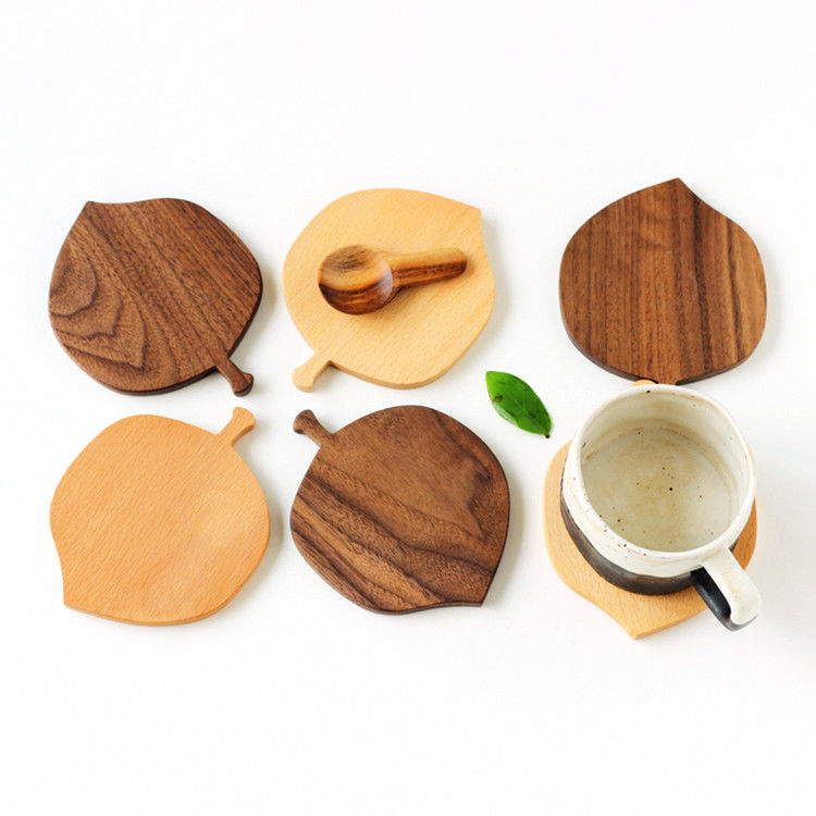 10X0.9cm Sublimazione Custom Coasters per bere Round Bambù Legno Coaster Matte Pads