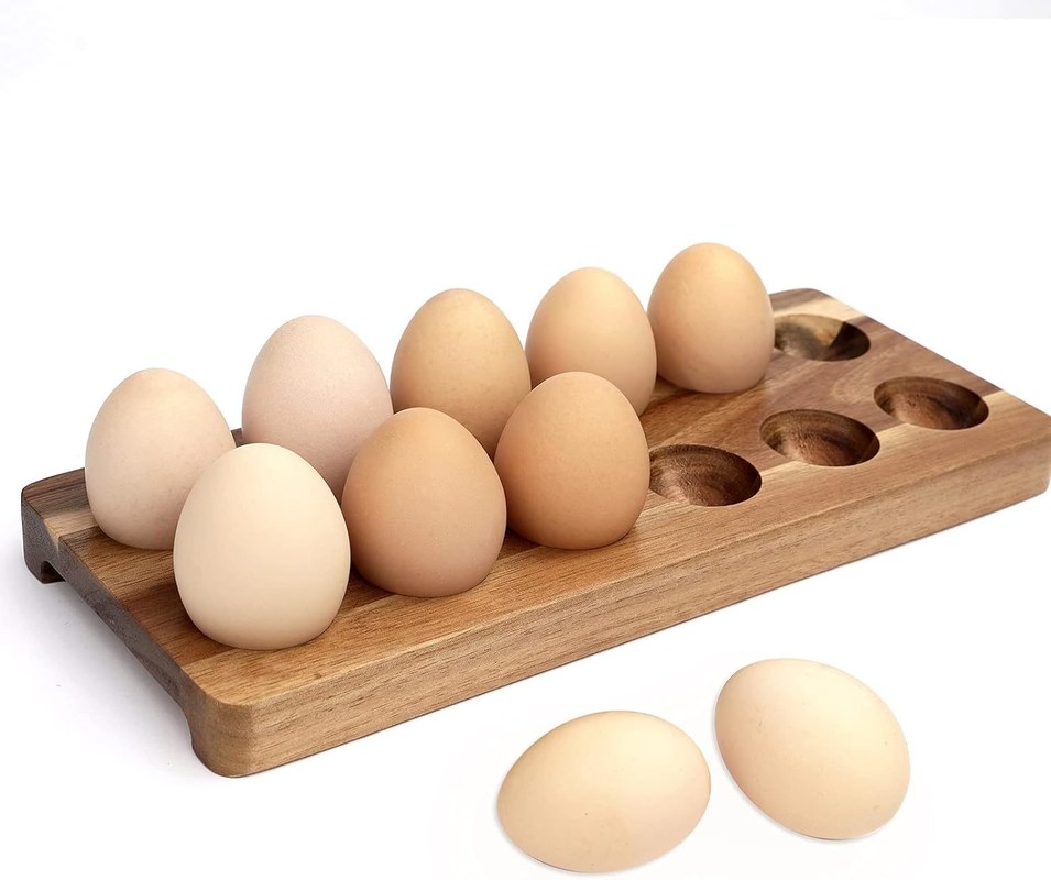Cassa di uova in legno massello vassoio in legno per uova Disegni personalizzati e marchio personalizzato