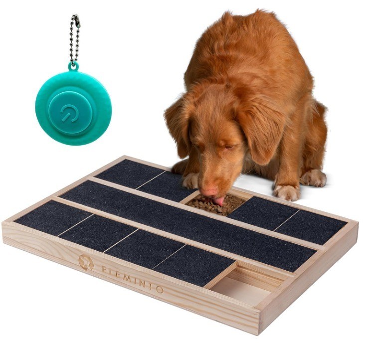 Scatola di graffi per unghie per cani in legno OEM con divisore alimentare