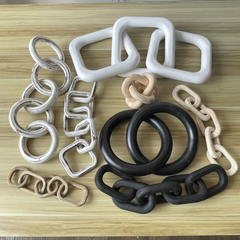 Ornamenti artigianali in legno intagliati a mano per la decorazione domestica Catena di legno a legno