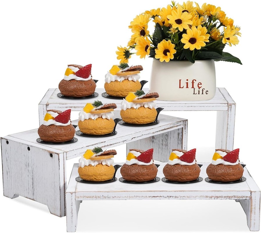 Decorazione e regali Funzionale 3 livelli di legno di ottone Cupcake Dessert Display Riser