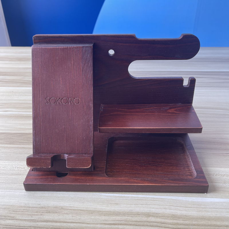Laser inciso in legno tenitore pigro porta cellulare personalizzato con Phonestand e penna slot