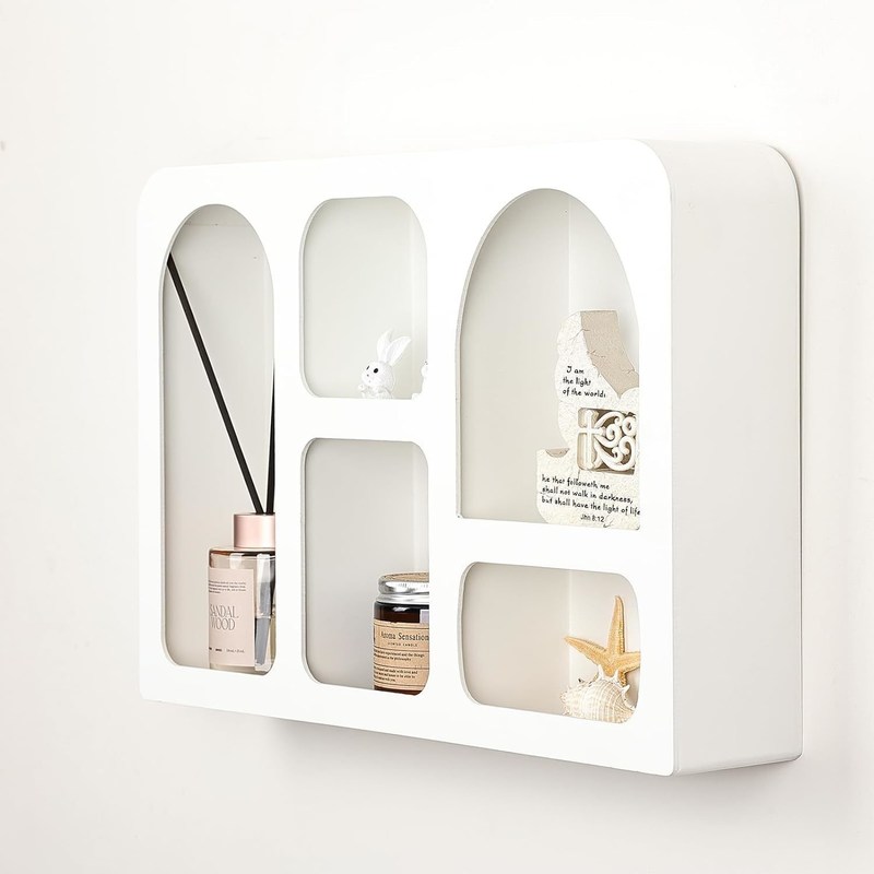 Decorazione da parete in stile moderno nordico Boho Logo personalizzato Mensola galleggiante con deposito