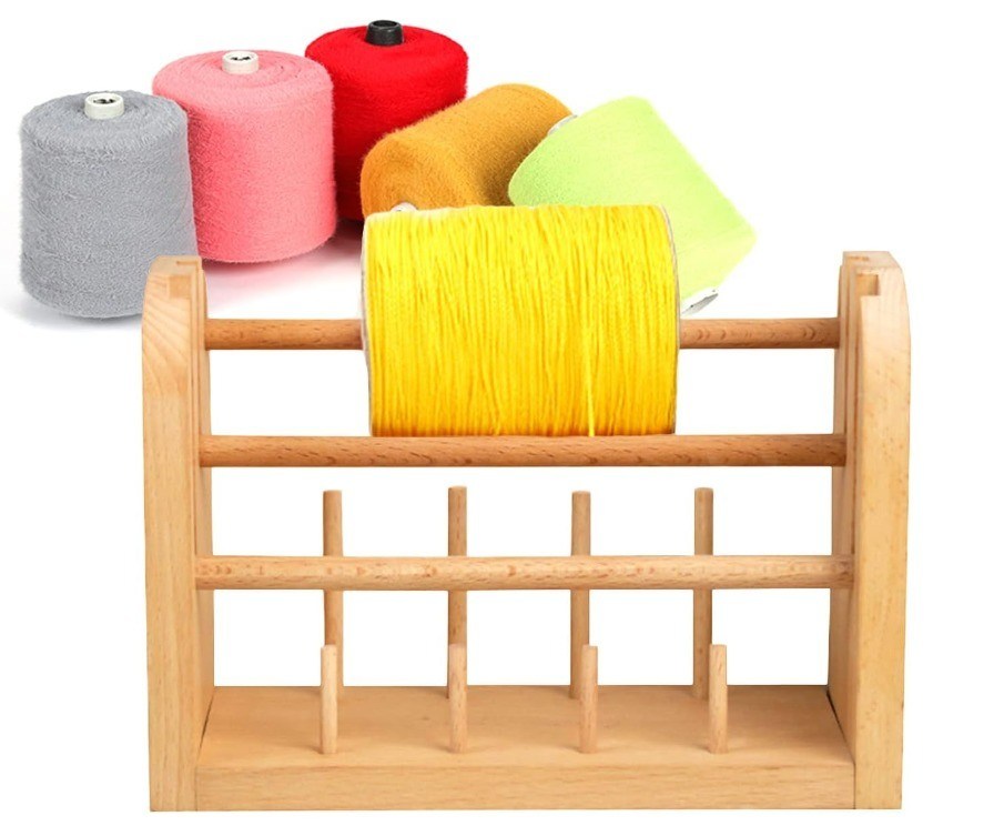 202406 Portatore di bobine di filati di legno