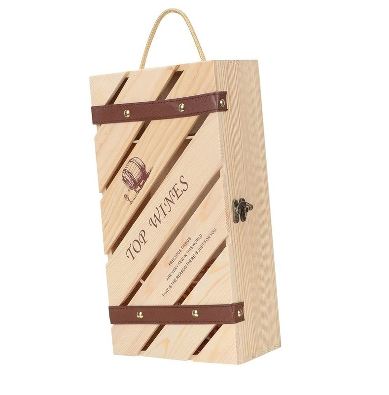Logo personalizzato Acceptabile Cassa di vino in legno per bottiglia di vino rosso Box contenitore regalo