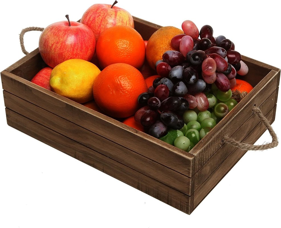 Scatola regalo in legno marrone rustico con maniglie di corda per acquirenti attenti all'ambiente