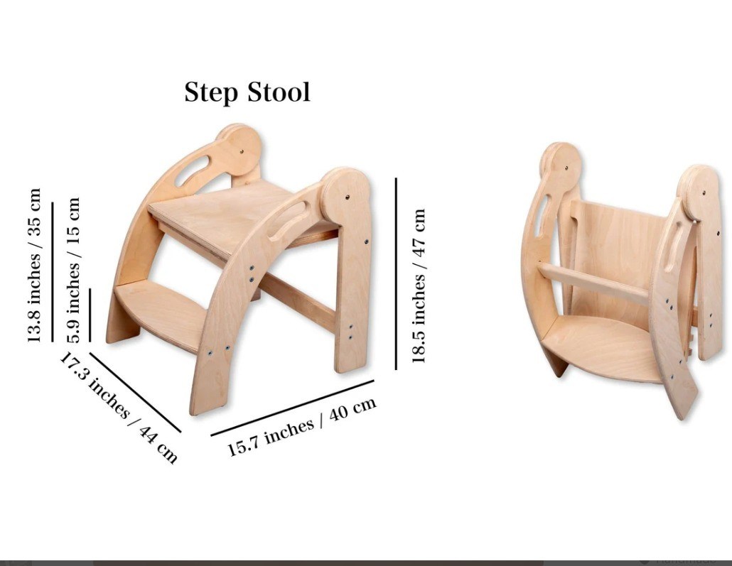 Logo personalizzato Scaffale a gradini in legno per bambini Scaffale pieghevole per bambini piccoli Disegno Montessori