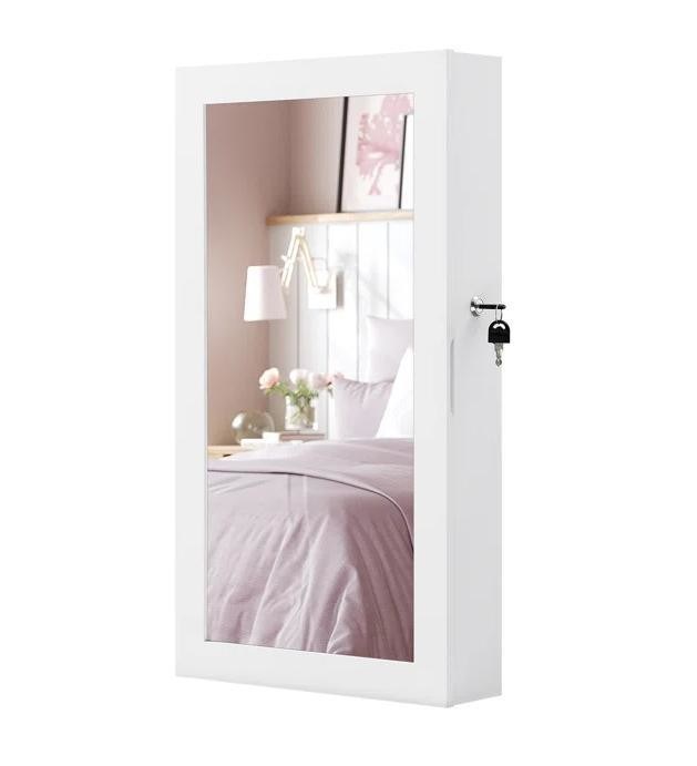 Servizio personalizzato Armadio gioielli bianchi con 6 cassetti e struttura in legno massello