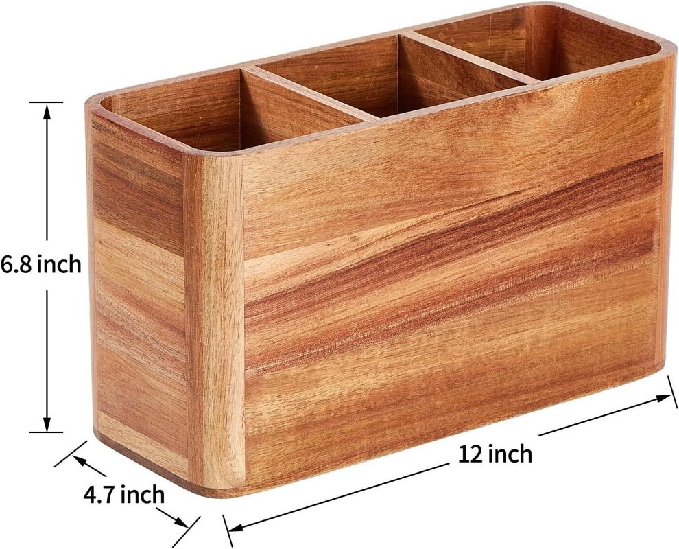 Supporto per utensili in legno di acacia per la stampa in cucina