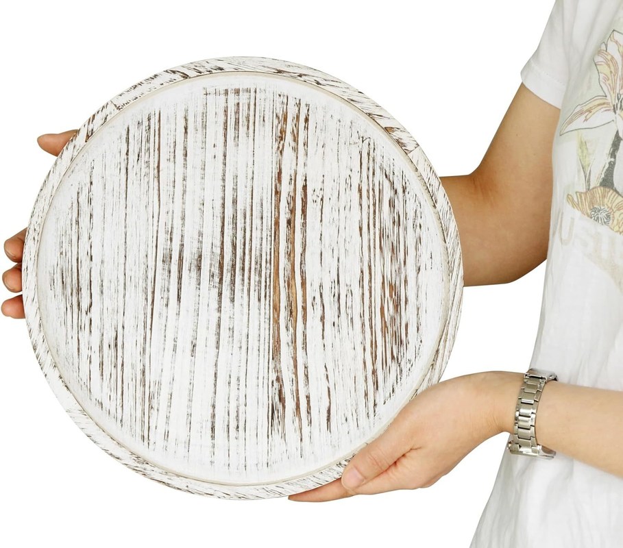 Numero di livelli Tavolo da tavolo decorativo in legno rustico da 12 pollici singolo per la tazza da caffè della fattoria