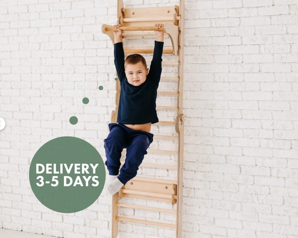 202405 Swedish Ladder 4in1 Gym di arrampicata per bambini con Triangle Climber e tavolo per bambini