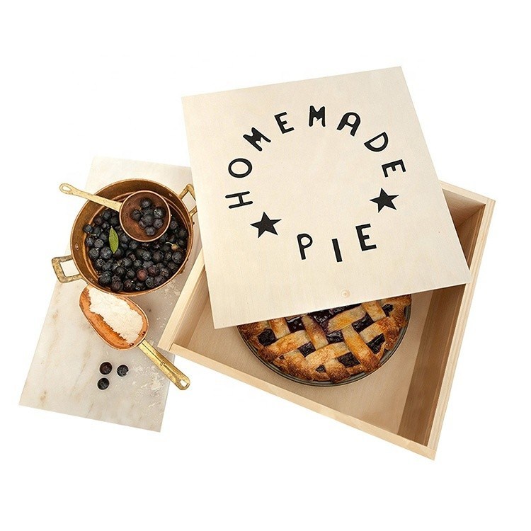 Vitalucks confezione personalizzata di torta di mele scatola di legno ecologica per regali speciali