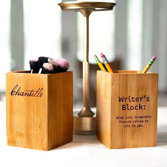 Contenitore di scatola per penne e matite in stile moderno in legno