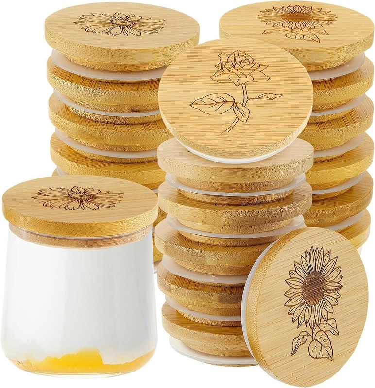 Chiusure di baratto di bambù in legno a colori semplici con anelli di sigillamento in silicone