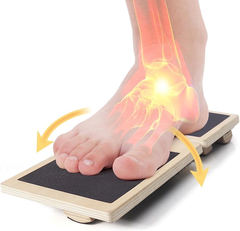 Balance Board Training Non scivoloso Wooden Wobble Board per allenatore di rinforzo della caviglia