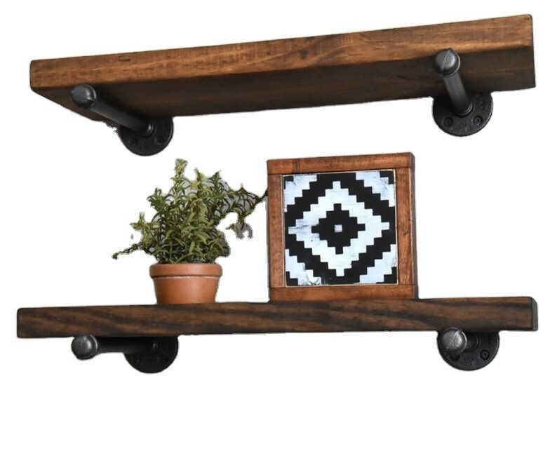 Ripiani galleggianti per interni Ripiani da parete in legno per forno a microonde Ripiano rustico