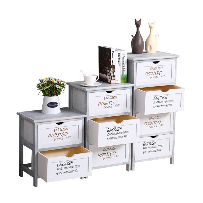 Moderno stile multicolore verde bianco cassettiere per camera da letto realizzati in legno personalizzato