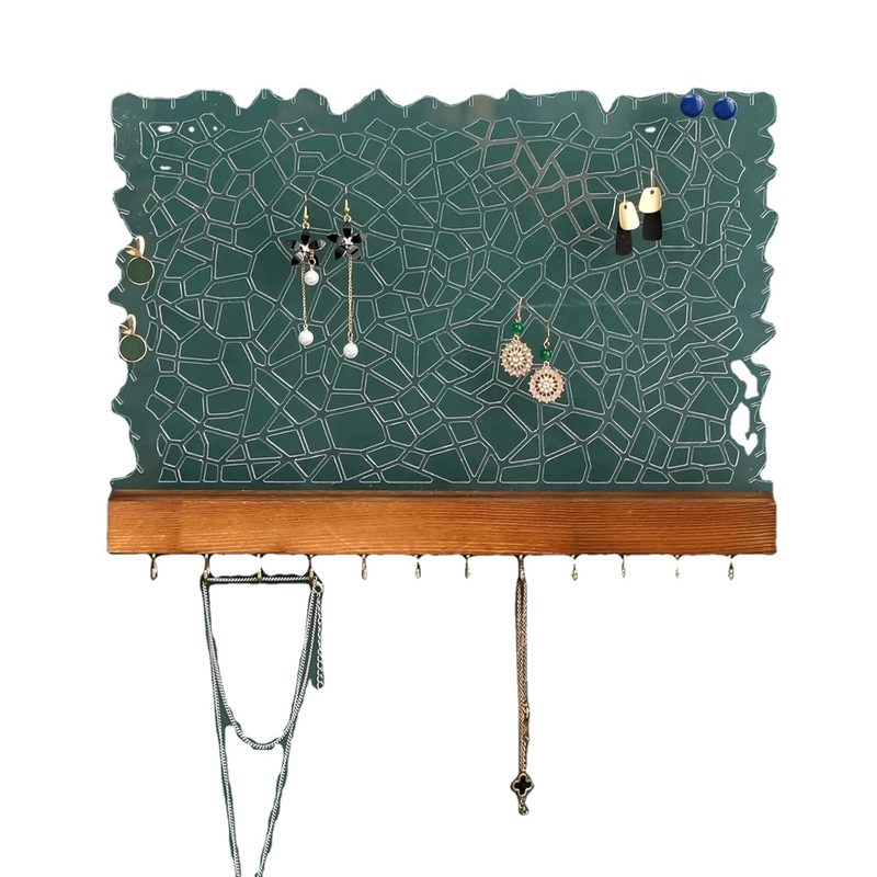 Display di orecchini in legno galleggiante acrilico per logo personalizzato