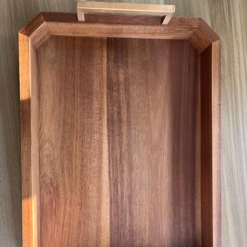 Disegni personalizzati Grande vassoio in legno in stile rustico per tavolo da caffè