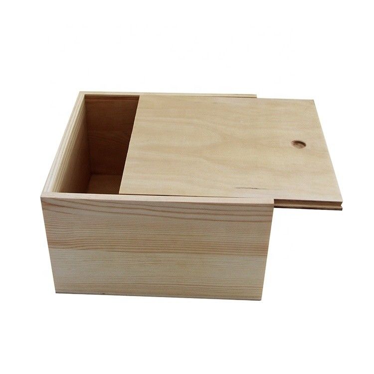 Grande scatola di legno con coperchio di diapositiva in colore normale o personalizzato