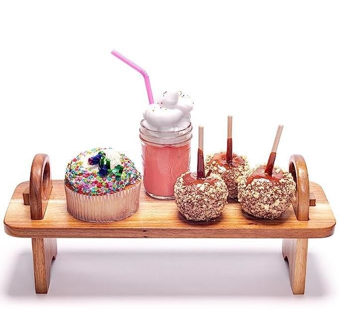 Contemporaneo piatto di legno alzato per la decorazione domestica