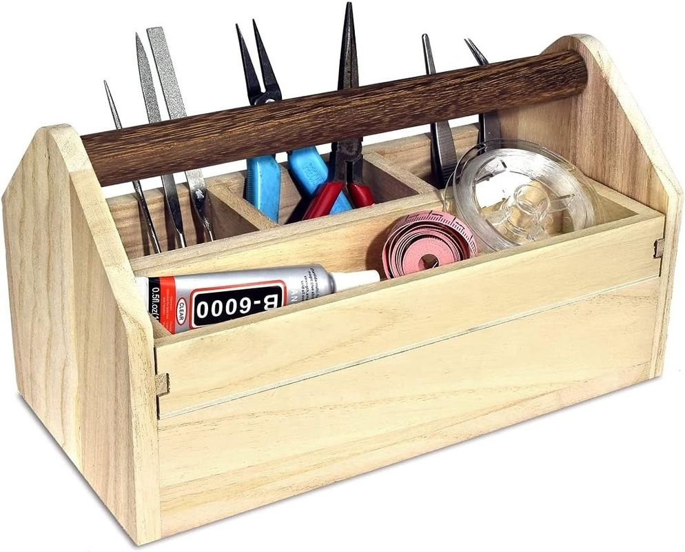 Ordine personalizzato accettato Scatola per attrezzi artigianali con legno di pino/bamboo