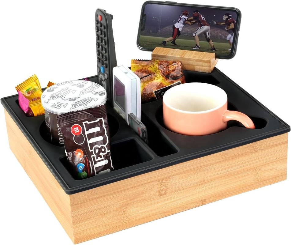 Scatola di stoccaggio in legno da scrivania per il salotto Tavolo da caffè Snack e telecomando