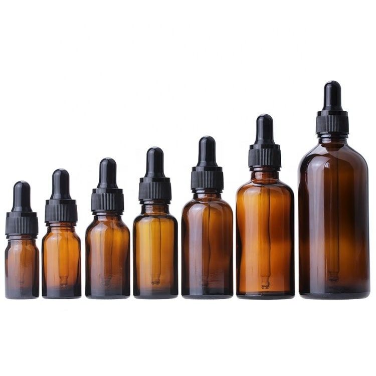 5 ml 10 ml 15 ml 20 ml 30 ml 50 ml 100 ml Bottiglia gocciolante in vetro ambra con vaso di vetro per alimenti