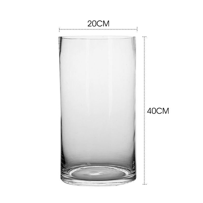 Vaso da tavolo di design minimalista per vetro trasparente Vaso a fiori a cilindro in stile nordico