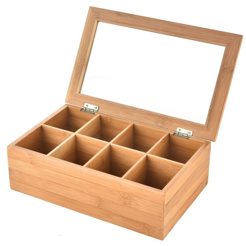 Scatola da tè per regalo in legno con logo personalizzato e colore semplice