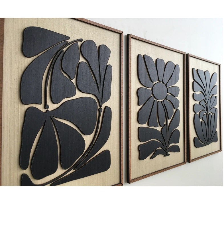 Home Appliance Mid Century Modern Wall Art per Boho Room Leafy Art in bianco e nero minimo