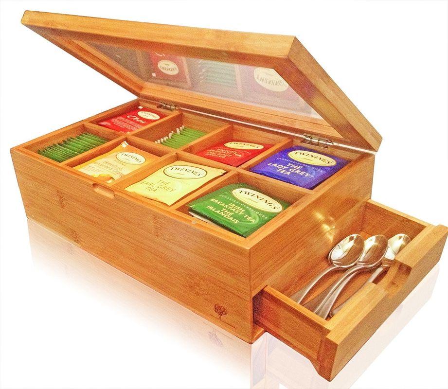 Casella di assortimento del tè in legno di pino in colore personalizzato per la collezione di tè