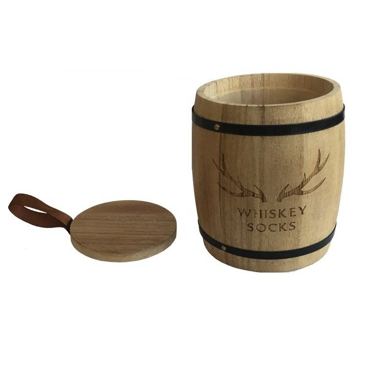 Decorazione artigianale in botti di legno naturale con logo personalizzato accettabile e regalo