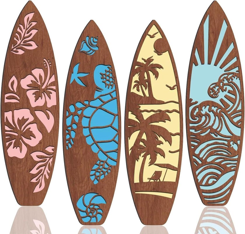 Estate Hawaiian Tropical Surf Boards Decorazione per Parete A Vostra richiesta Festa Beach Art