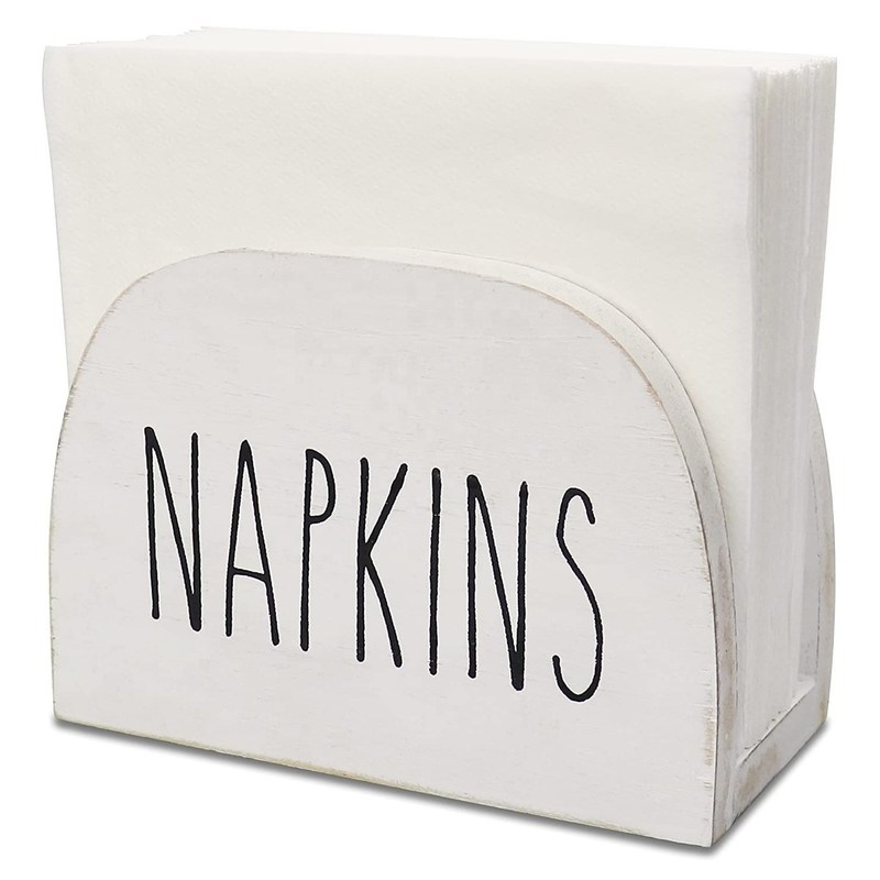 Tenitore di tovagliolo bruciato personalizzato per banconi da cucina 15x11x7.6cm Legno massello per tutte le stagioni