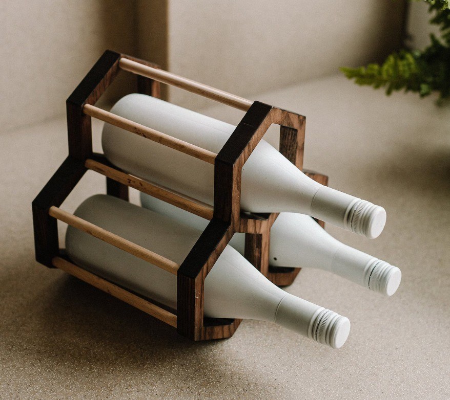 Funzionalità-risparmio di spazio 202404 portabottiglie di vino in legno a nido di miele