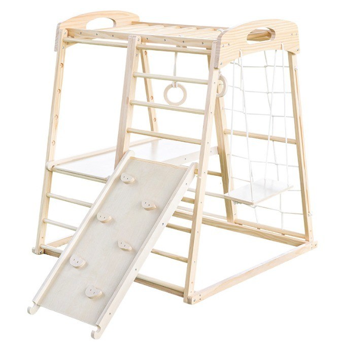 Bambini ginnastica telaio di arrampicata in legno arrampicata rocce rete scala tirare su bar tenda di gioco interno