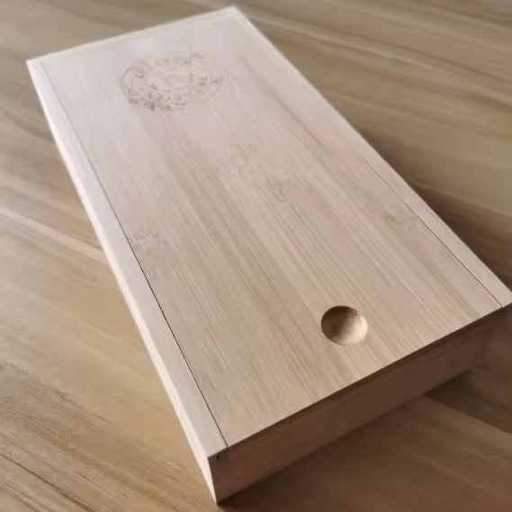Scatola di bambù con coperchio scorrevole per Natale Scatola di legno per la conservazione ora