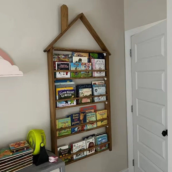 202406 Libreria per bambini Parete in legno Montessori Legno massello Rack per pareti per bambini Dimensioni personalizzate