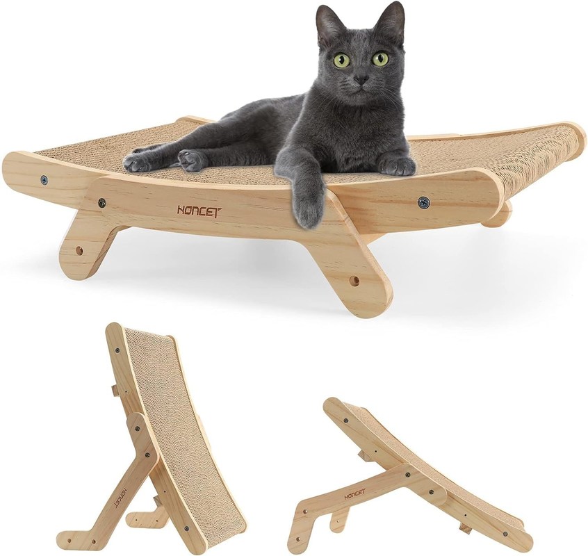 Scratcher per gatti da 5 in 1 con telaio in legno massello e logo personalizzato