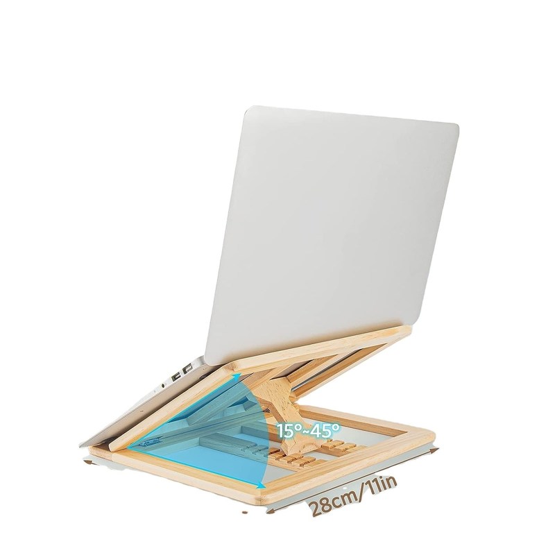 Logo personalizzato Pieghevole Legno Laptop Riser Regolabile Computer Stand
