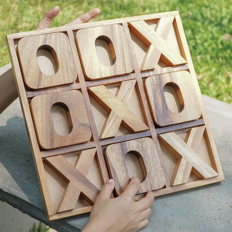 XOXO in legno Tic Tac Toe gioco da tavolo Ideale per la decorazione all'aperto e l'intrattenimento degli uomini
